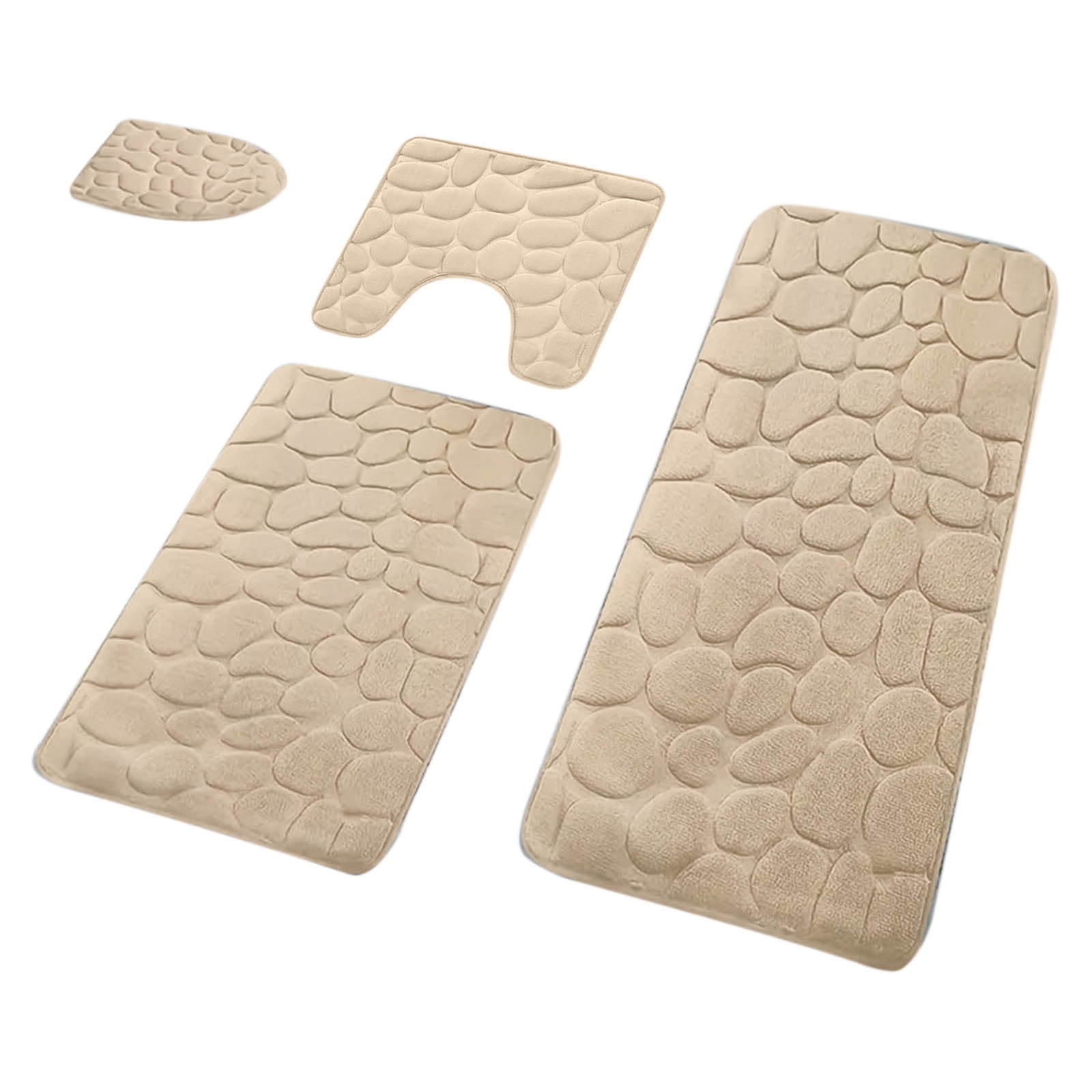 Bathroom Rugs Sets 4 Piece, Non Slip Memory Foam Bathroom Rugs, Machine Wash Bathroom Mat Set, Water Absorbent Bath Rug Set for Tub, Toilet and Floor As Show H โ image 2