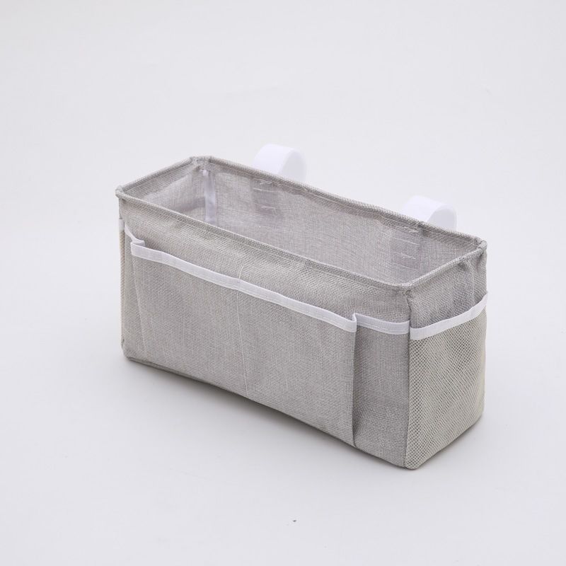 Bedside Caddy, Bedside Storage Bag Hanging Organizer for Bunk and Hospital Beds,Dorm Rooms Bed Rails,Can be Placed, Grey, 31 × 11 × 16 cm