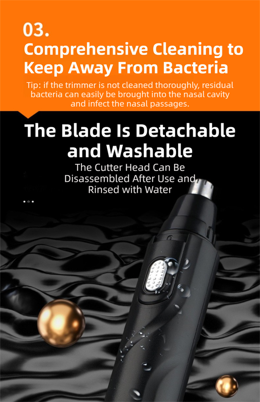 CX-D11 Red Electric Nose Hair Trimmer(12x2.5CM) - High-Speed 360° Rotating Blade, Painless Ear and Nose Hair Groomer with USB Charging — image 5
