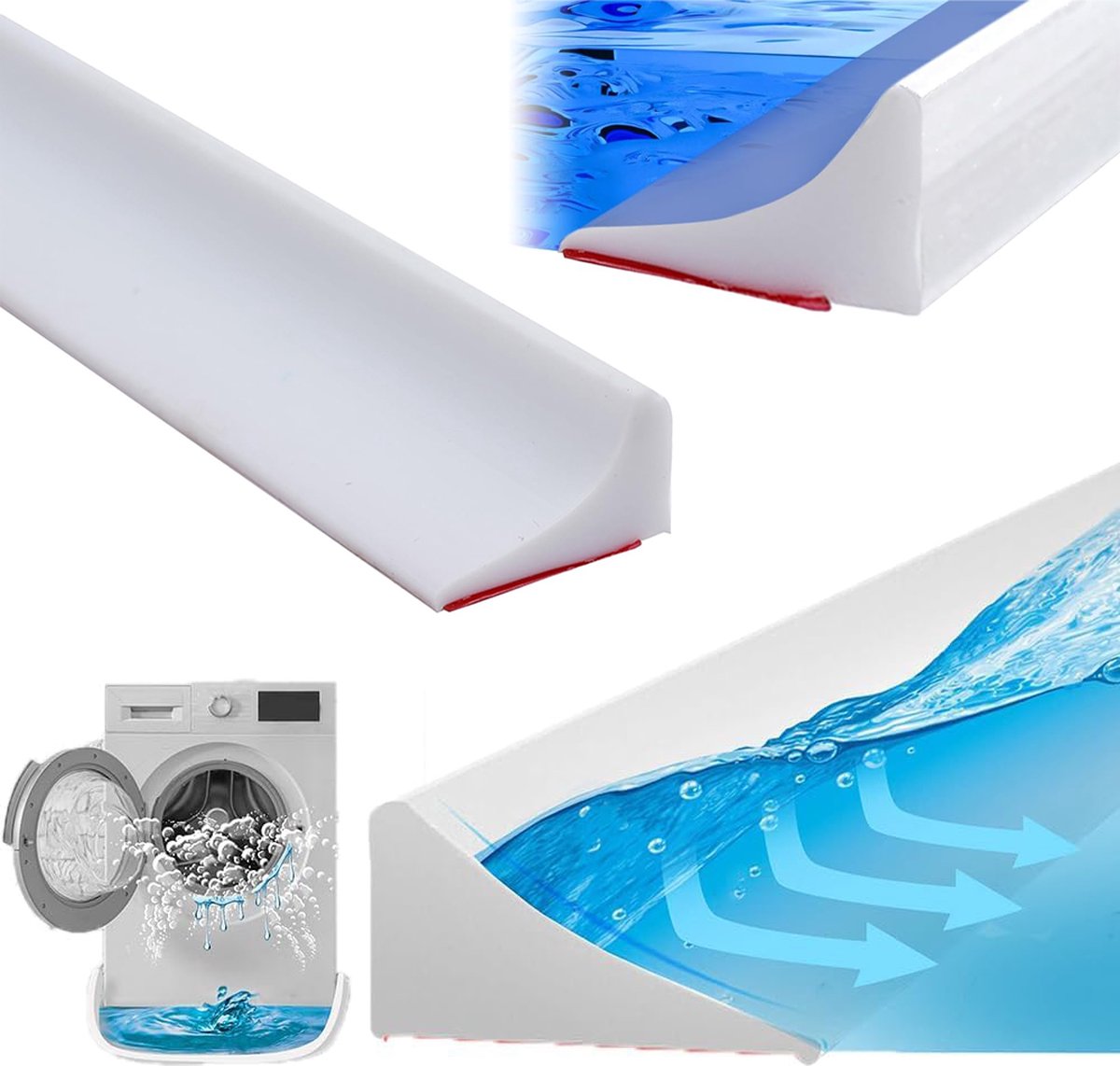 Water Threshold 200cm White - Shower Thresholds - Self-Adhesive Shower Water Barrier - Compact - Sanitary Water Stopper - Shower Threshold - Water Stopper
