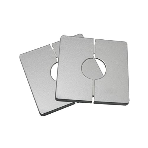Wall Split 2Sets White ABS Plastics Square Shaped Escutcheon Plates with 28mm / 1.1inch Diameter Hole Wall-mounted Water Cover — image 5