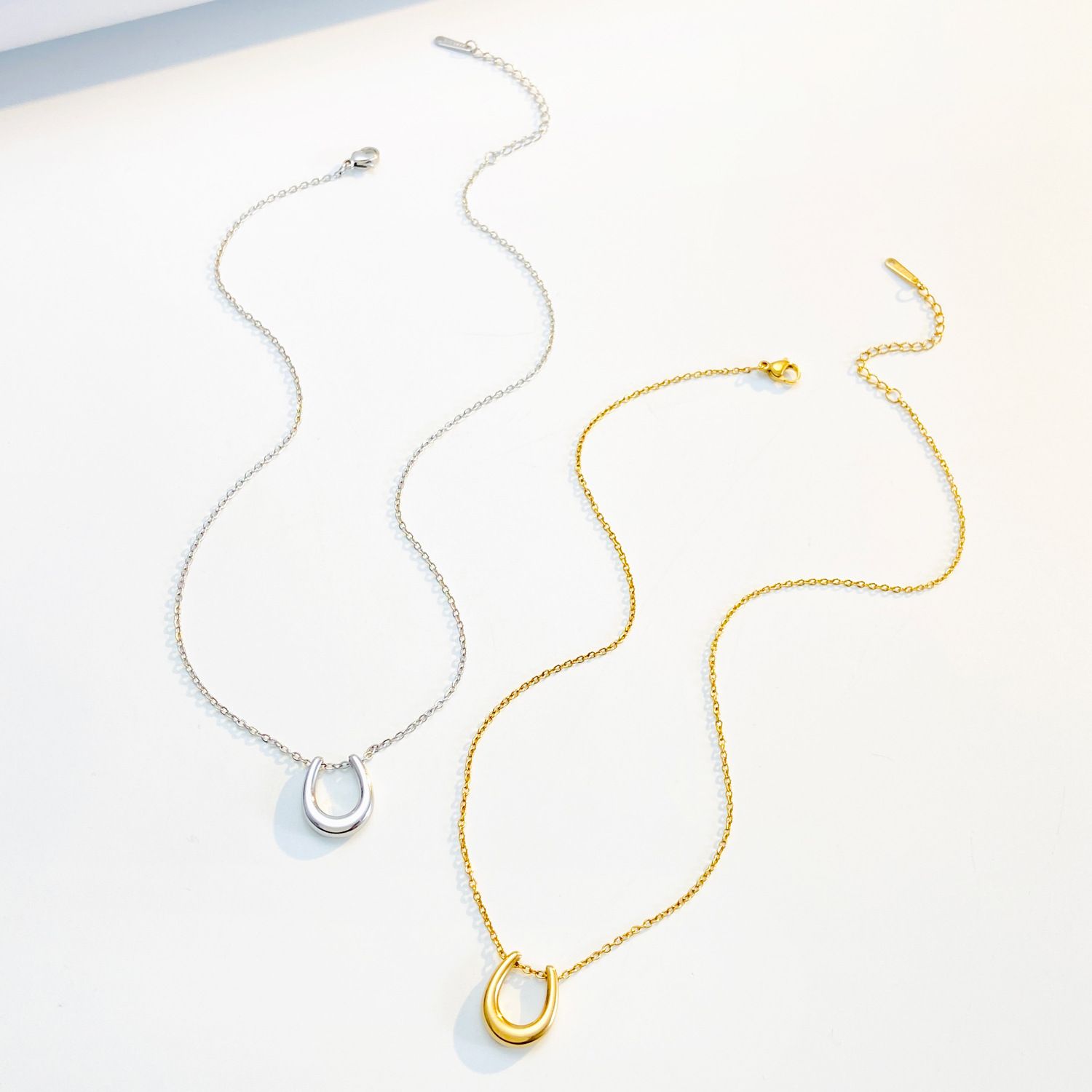 Gold Silver Horseshoe Necklace Good Luck Amulet Necklace for Woman Best Friend Jewelry Gifts Clavicular chain — image 5