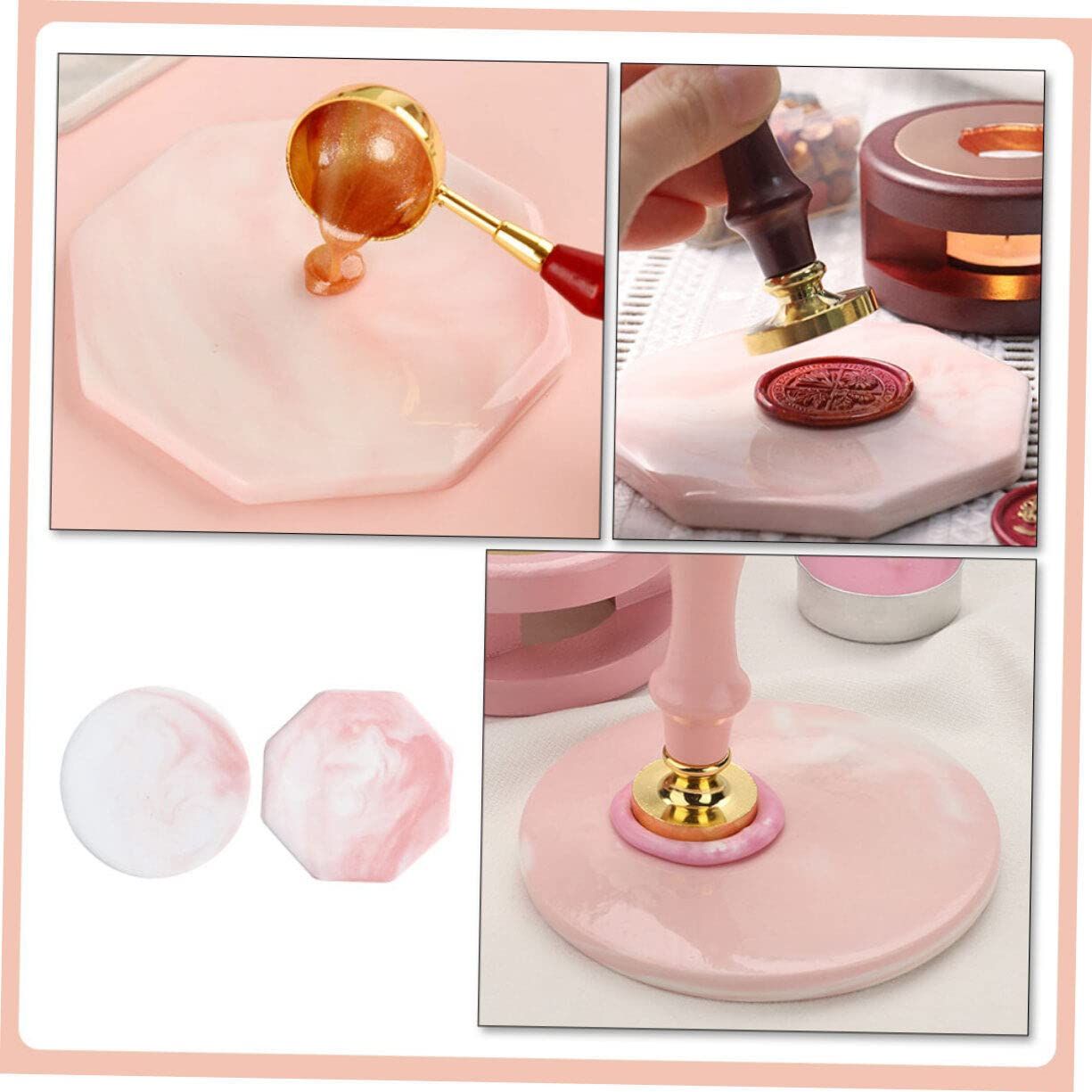 Household Tools 2pcs Wax Seal Backing Plate Multipurpose Tool Wax Stamp Pad Stamp Sealing Cover Wax Sealing Pad โ image 3