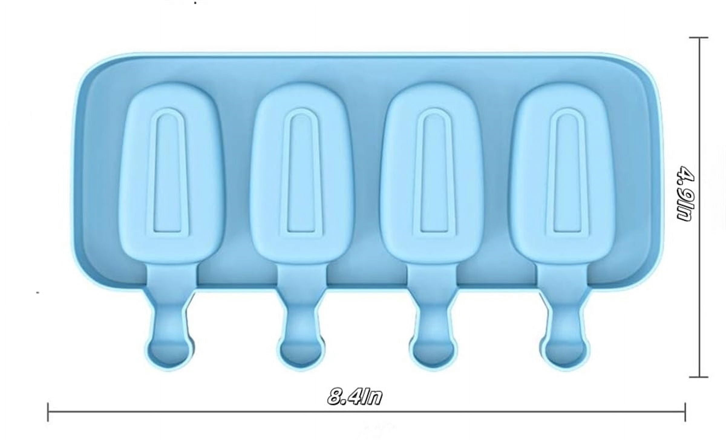 Set of 2 Silicone Ice Cream Molds,8.4x4.9In Reusable Ice Pop Molds with 100Pcs Wooden Sticks,Easy Release Ice Pop Make โ image 2