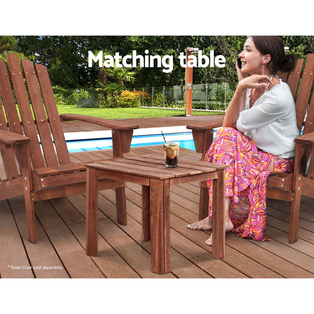 Gardeon Coffee Side Table Wooden Desk Outdoor Furniture Camping Garden Brown — image 5