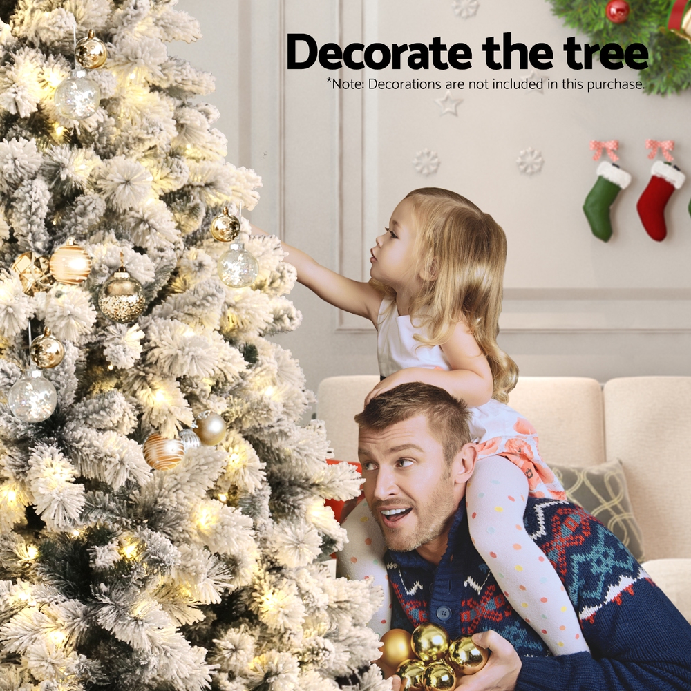 Jingle Jollys Christmas Tree 2.1m Snow Flocked LED Xmas Decoration 8 Light Modes โ image 4