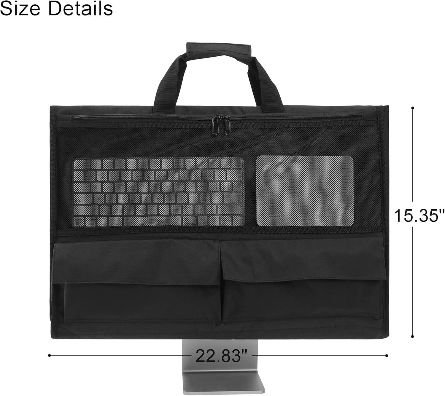 Adjustable Travel Carrying Case for 24''Desktop Monitor(Universal), Protective Storage Bag for Monitor Dust Cover with Carry Handle for 24 inch Screen and โ image 5