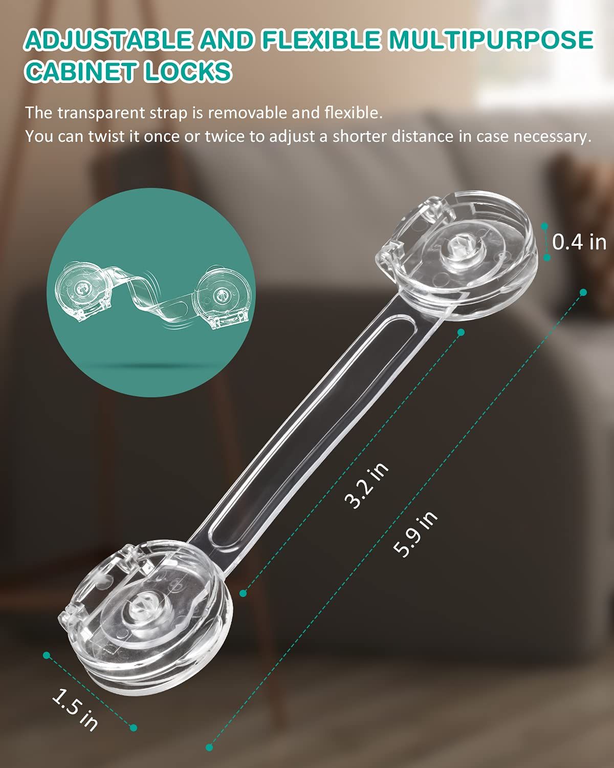 Cabinet Locks for Babies, Baby Proofing Safety Locks, 10 Pack No Screws No Magnets Fridge Refrigerators Locks Baby Proofing — image 2