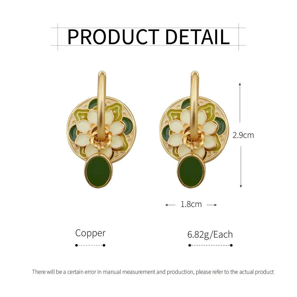 Chinese Vintage Colourful Flower Earrings Spring Jewelry for Women Fashion — image 3