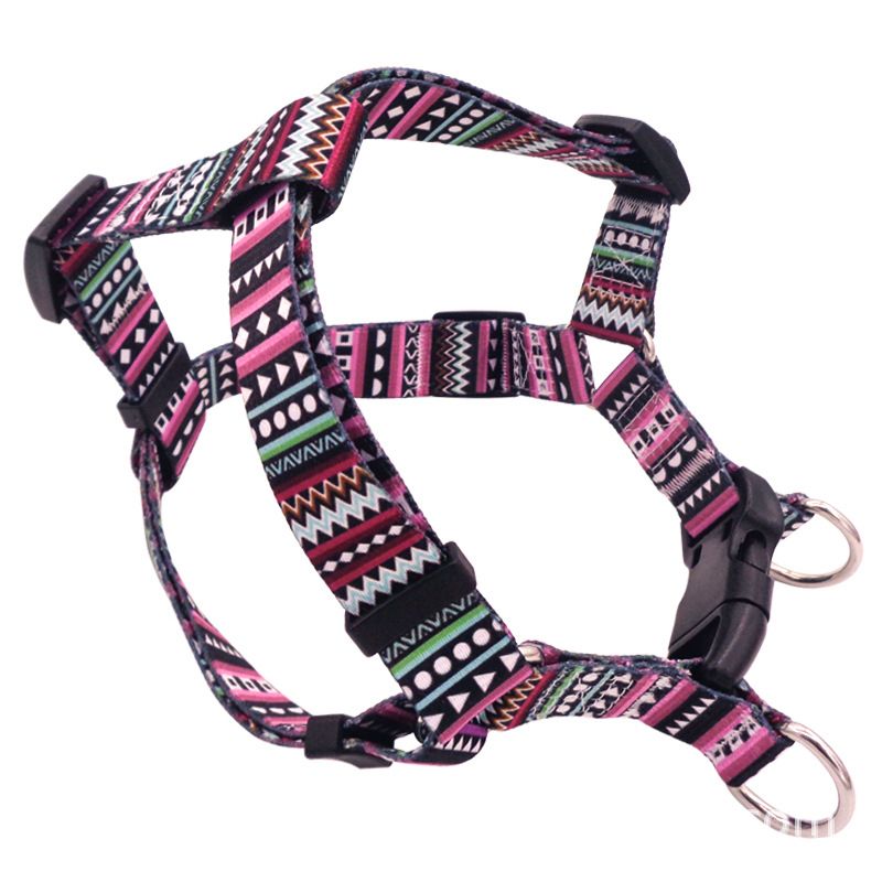DEYUAN Bohemian Dog Harness Polyester Purple Arrow M:2*42-61cm โ image 3