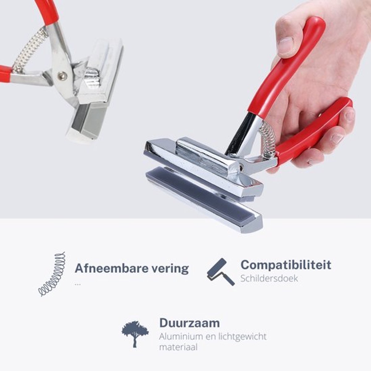 Canvas clamp - 12 cm wide jaws - Metal canvas clamp - Clamp for stretching oil paintings โ image 4
