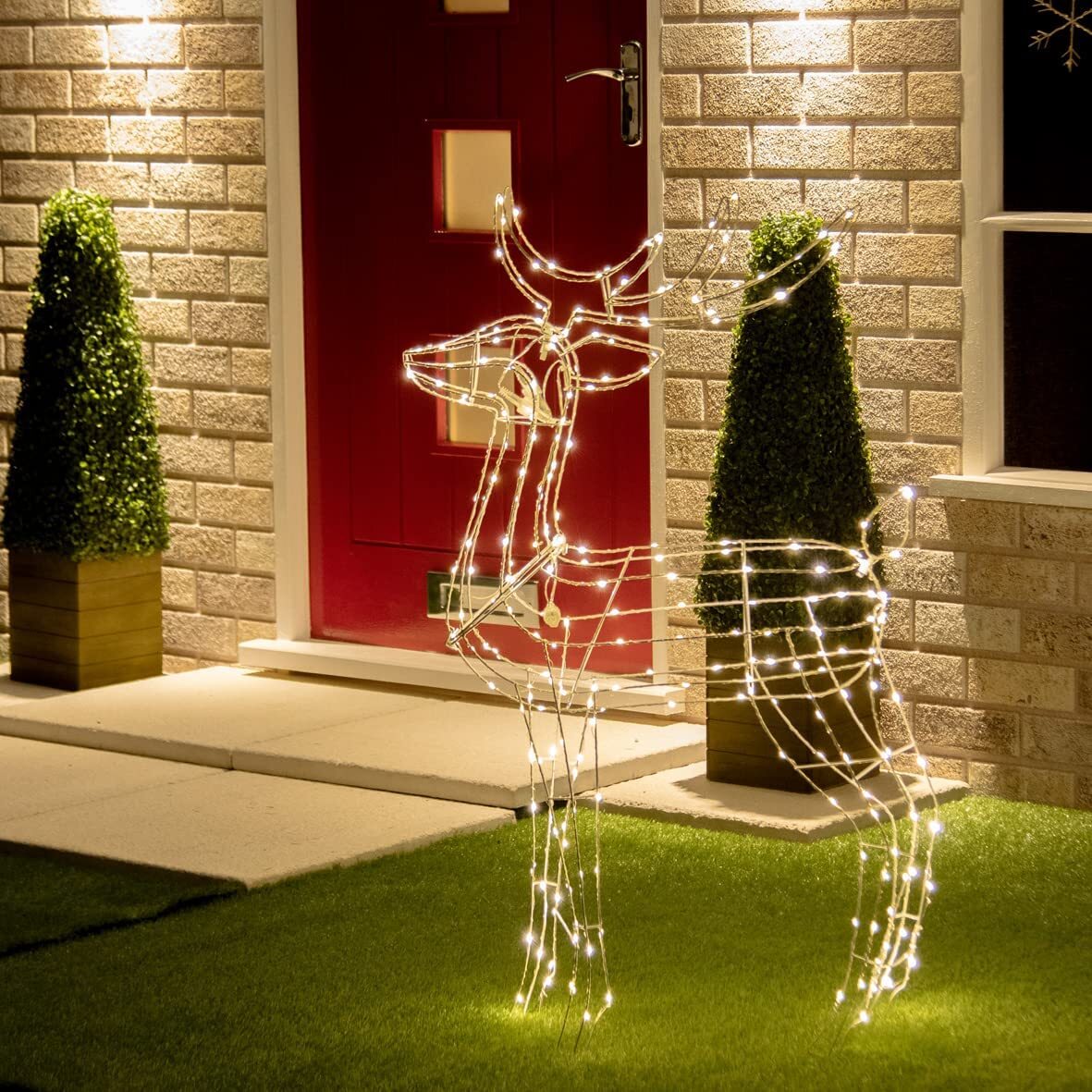 Samland Led Warm White Copper Wired 3d Standing Reindeer For Christmas Decoration — image 2