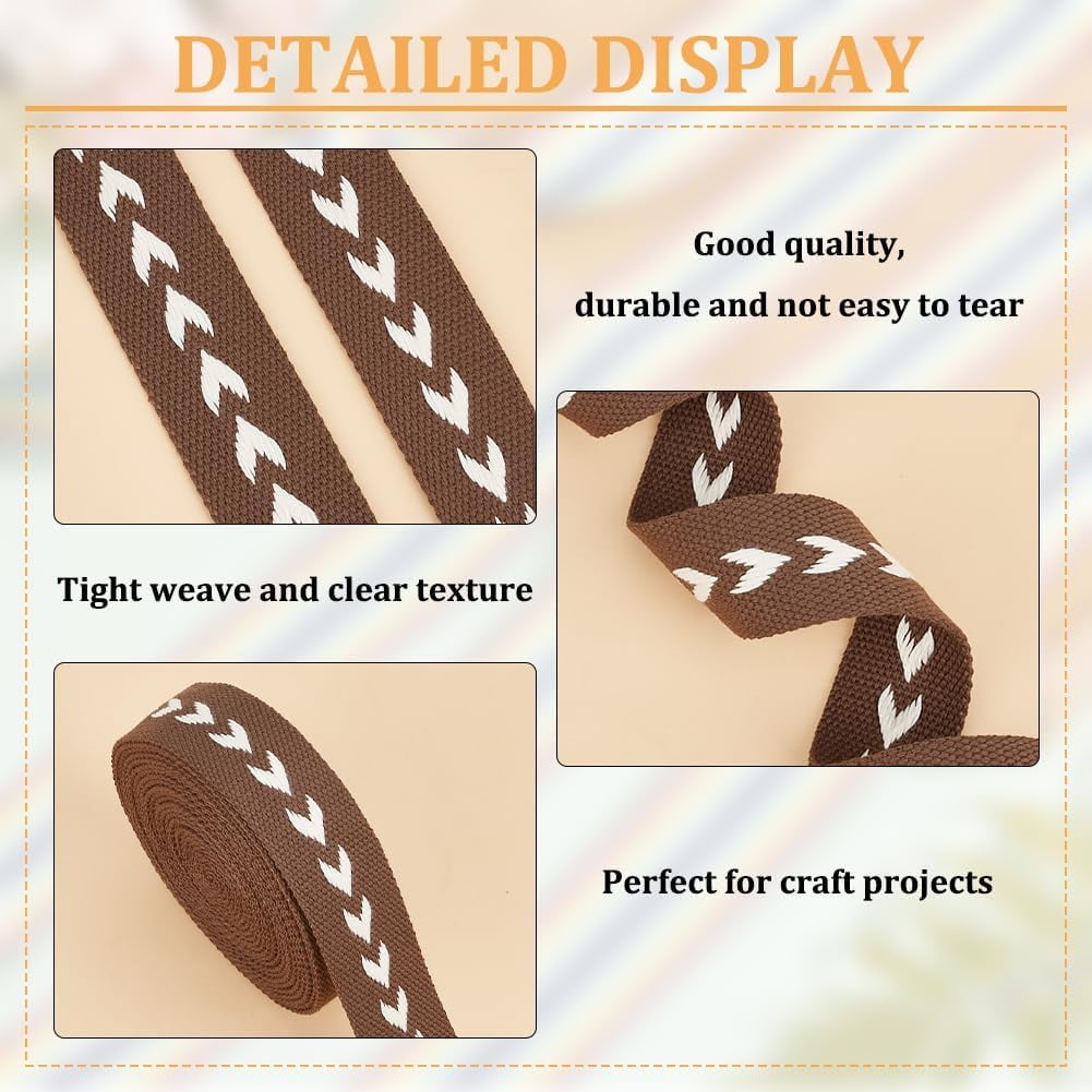 5 Yards Polycotton Jacquard Arrow Ribbon Clothes Accessories Olive 1-1/2 inch(38mm) — image 4