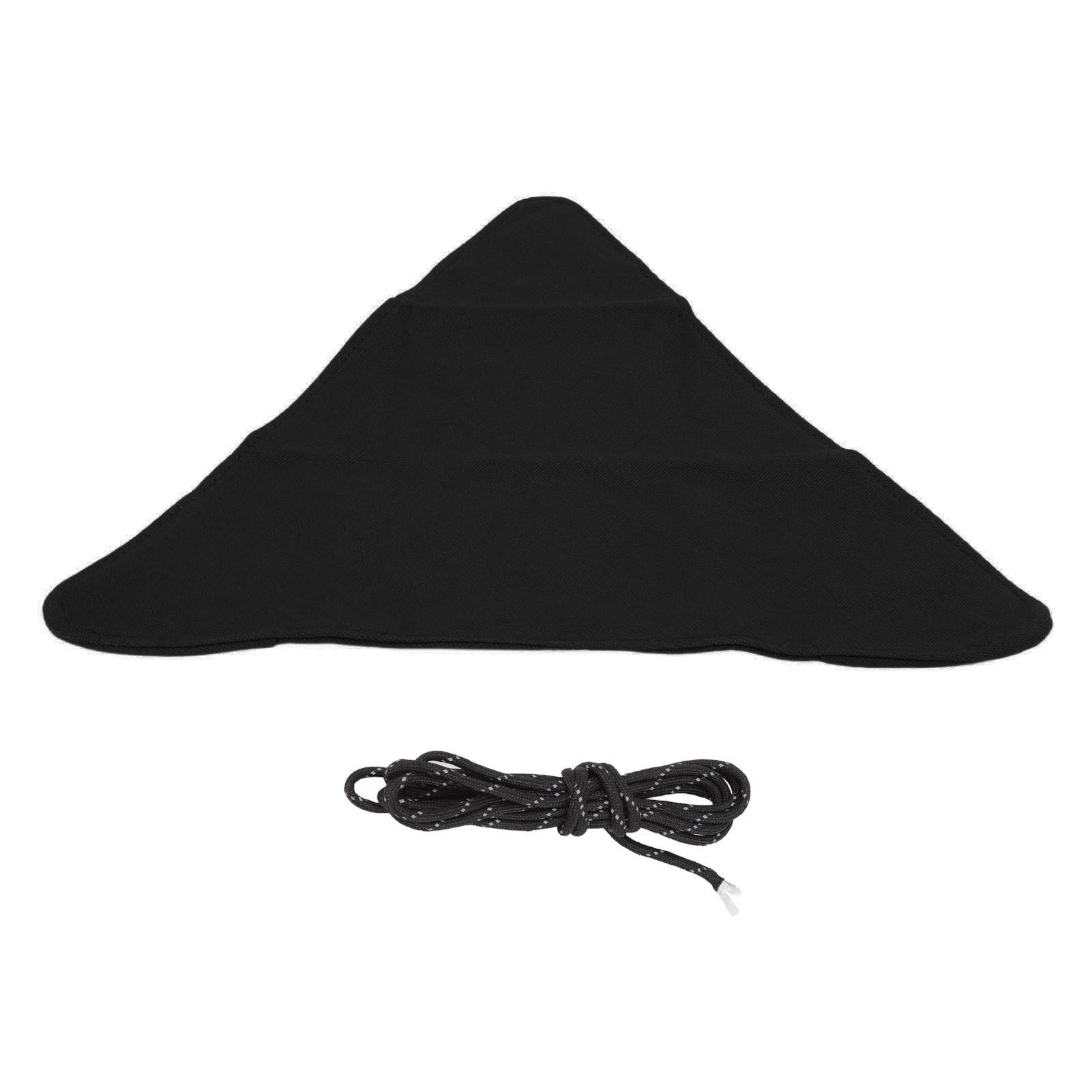 Tripod Stool Cloth Portable Foldable Triangle Stool Cloth Handcraft Anti Scratch Canvas Camping Stool Cloth for Fishing Black — image 3