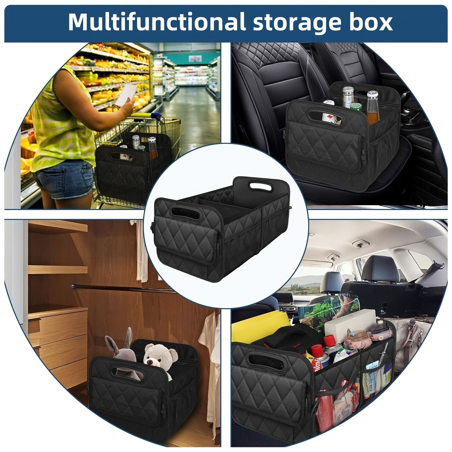 Car Trunk Organizer for SUV, Car Organizers and Storage with Pocket, Car Accessories for Women/Men Waterproof Polyester Trunk Organizer(Large) — image 4