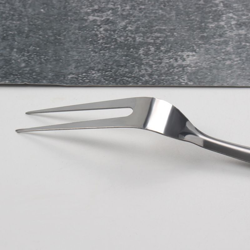 2 pcs Serving Fork, Two Tines Meat Fork, Stainless Steel Kitchen Tool with Mirror Polish, Dishwasher Safe, 9.44 Inch, Silver — image 2