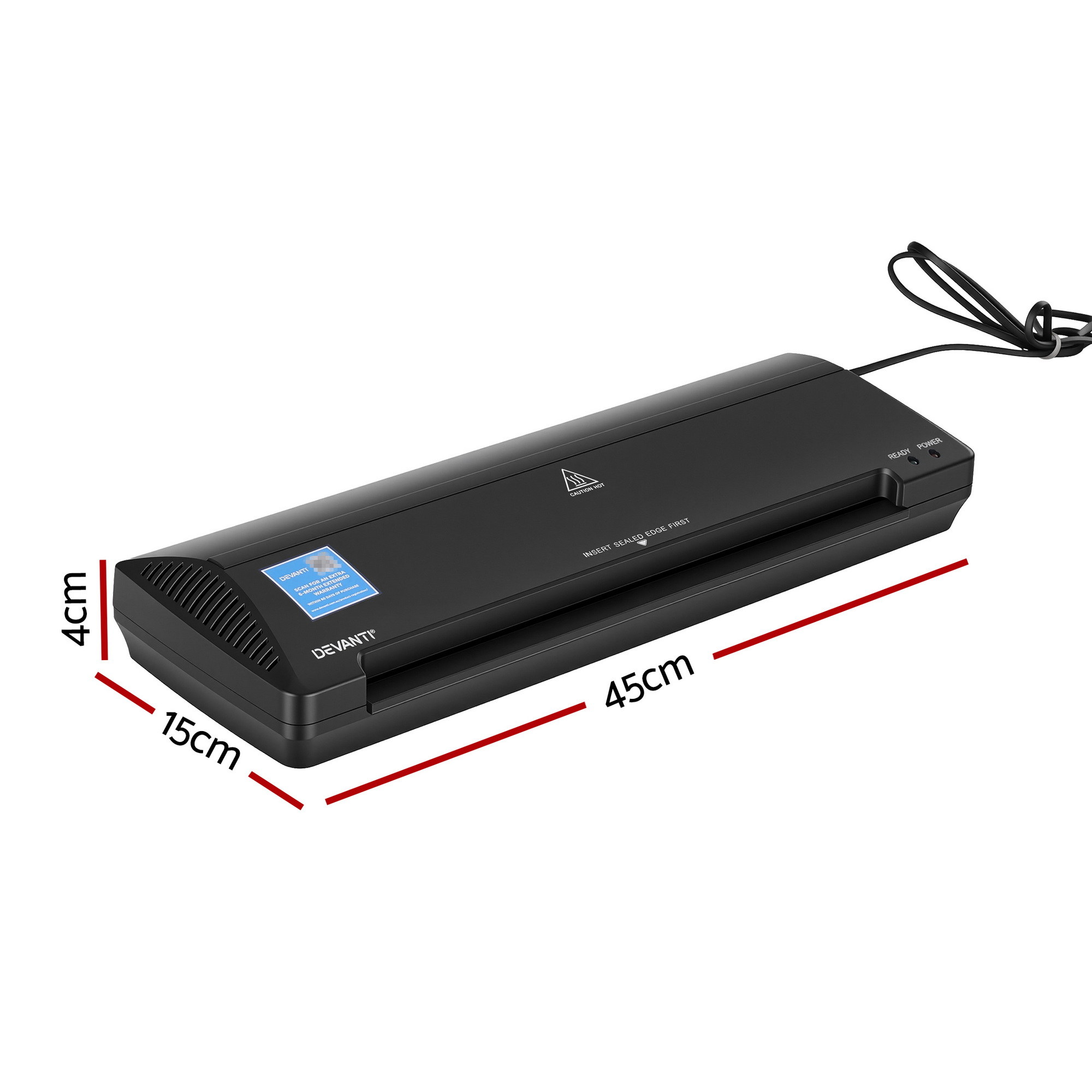 Devanti A3 Laminator Machine, Hot & Cold Thermal Fast Lamination Anti-Jam Laminator for Office School Home Document Photo Card Handmade A3 A4 A5 A6, Black — image 2