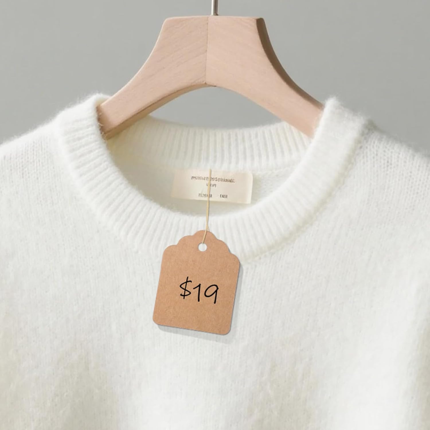 500Pcs Blank Tags with String, Brown Price Tags, 1.8x1.4Inch Kraft Paper Hangingtag for Small Business, Clothes Tag for Selling, Small Retail Marking Label โ image 4