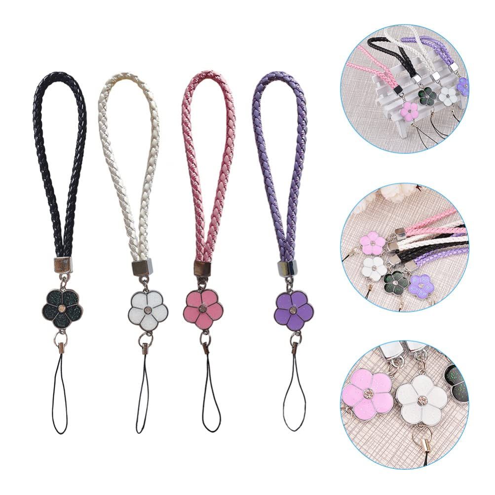 4pcs Cell Phone Charm Phone Lanyard Wrist Strap for Girls Phone Charms Strap Keychain Flower Phone Charms Wrist Strap โ image 4