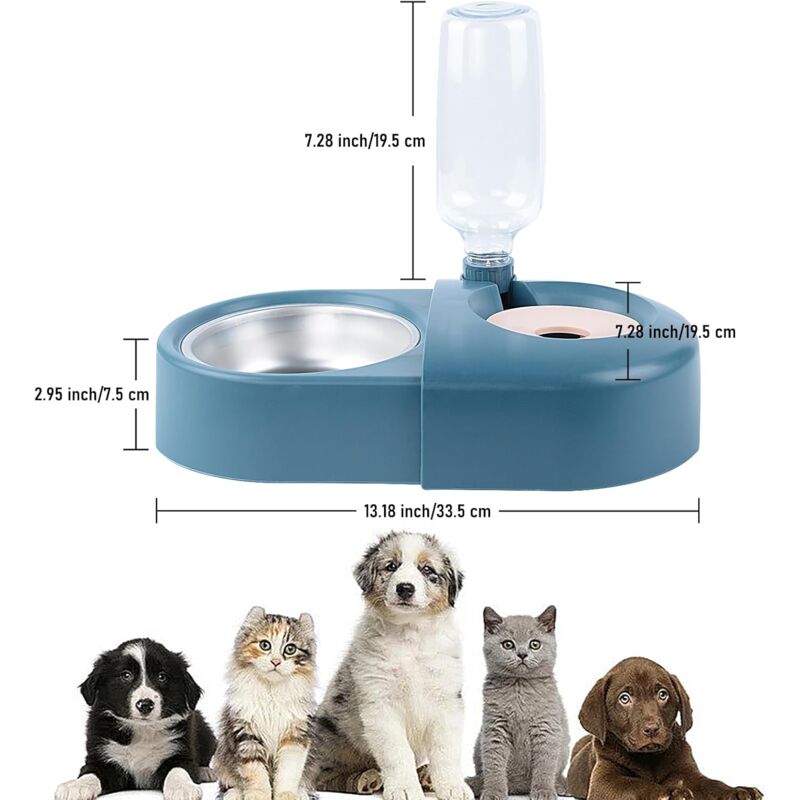 Cat Bowl, Dog Bowl, Automatic Water Bottle, Tilted Raised Water Bowl For Small And Medium Dogs And Cats โ image 2