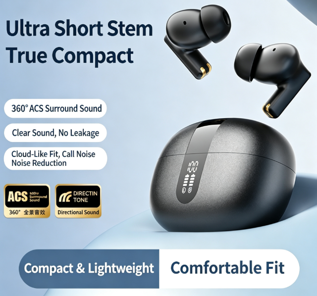 Y8 Bluetooth 6.0 Wireless Heavy Bass Earbuds ENC Noise Cancelling In Ear Headphones,orange — image 3