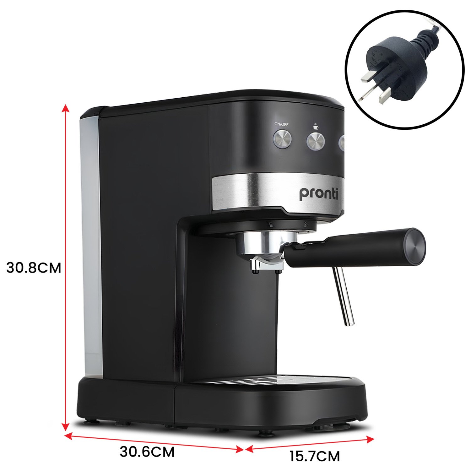 Pronti KCM-850D Coffee Machine 20 Bar Espresso Maker with Milk Frother and 1.25L Tank — image 4
