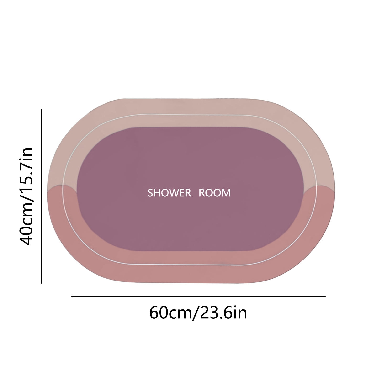 Oval Bathroom Rugs, Extra Soft Absorbent Bath Mat, 15.7"x23.6" Quicker Dry Washable Bath Mats for Bathroom, Tub and Shower, Non-Slip Bathroom Rug Pink — image 3