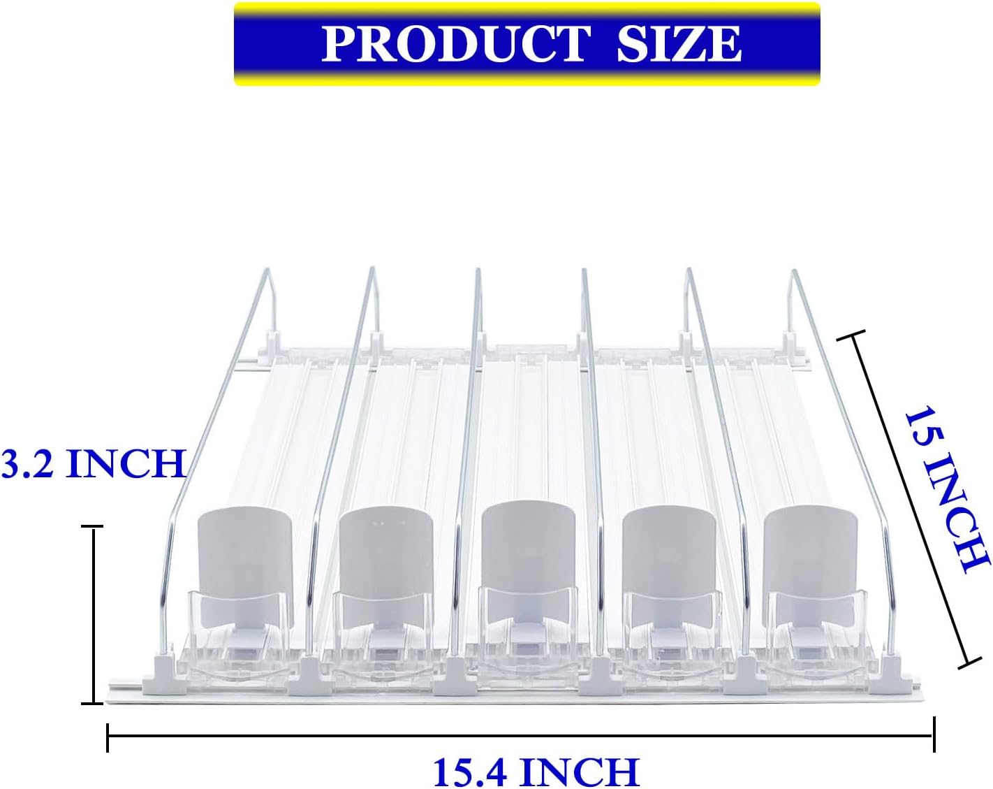 Drink Dispenser for Fridge,Automatic Pusher Glide Soda Can Dispenser for Refrigerator and Adjustable Width - Storage 25 Cans โ image 3