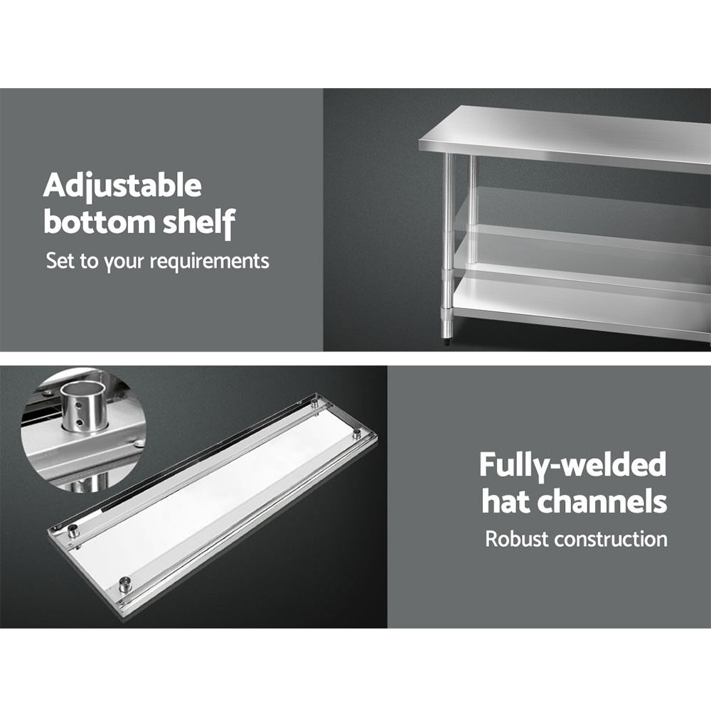 Cefito 1829x610mm Stainless Steel Kitchen Bench 304 โ image 5