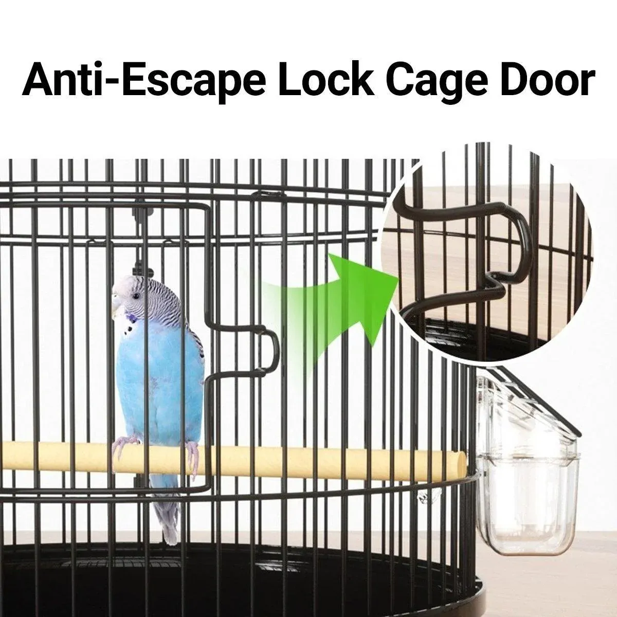Round Bird Cage Metal Cage Large Pet Birdcage Indoor Outdoor Parrot โ image 6