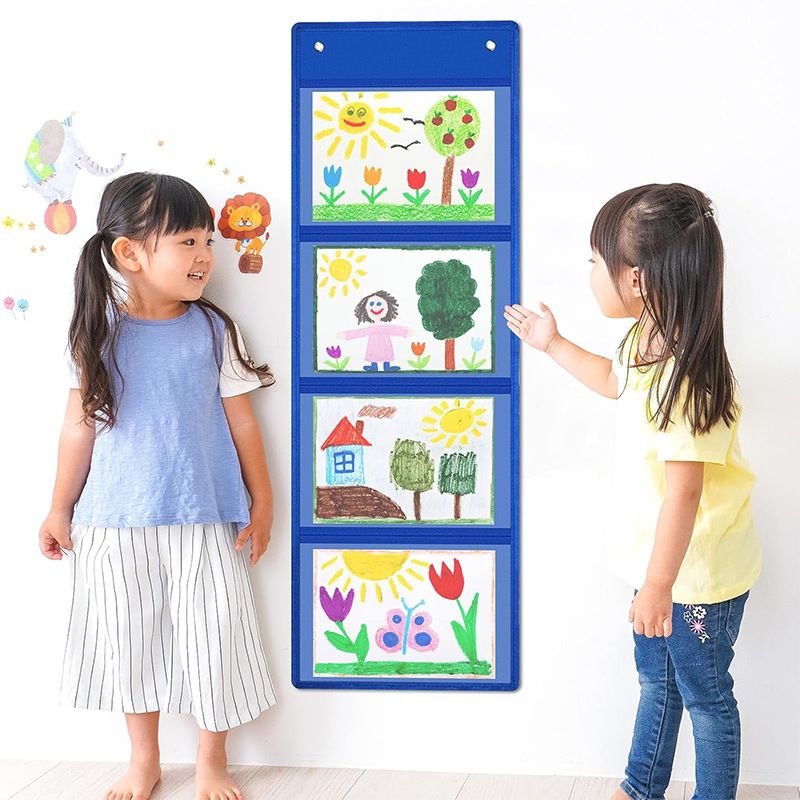 Wall Mounted Storage Organizer 4 Grids White Blue 1 grid — image 3