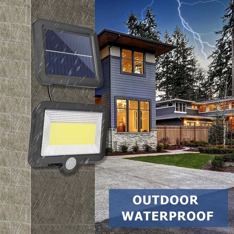 2 Pack 56 LED Outdoor Solar Lights with Motion Sensor IP65 Waterproof and 5M Cable, 120 Degree Angle — image 3