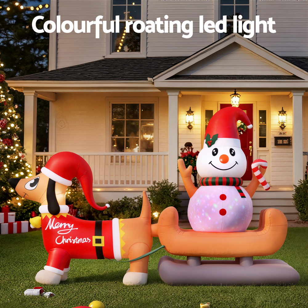 Jingle Jollys Christmas Inflatable Snowman Dog 4.2M Tall Outdoor Decorations Illuminated — image 4