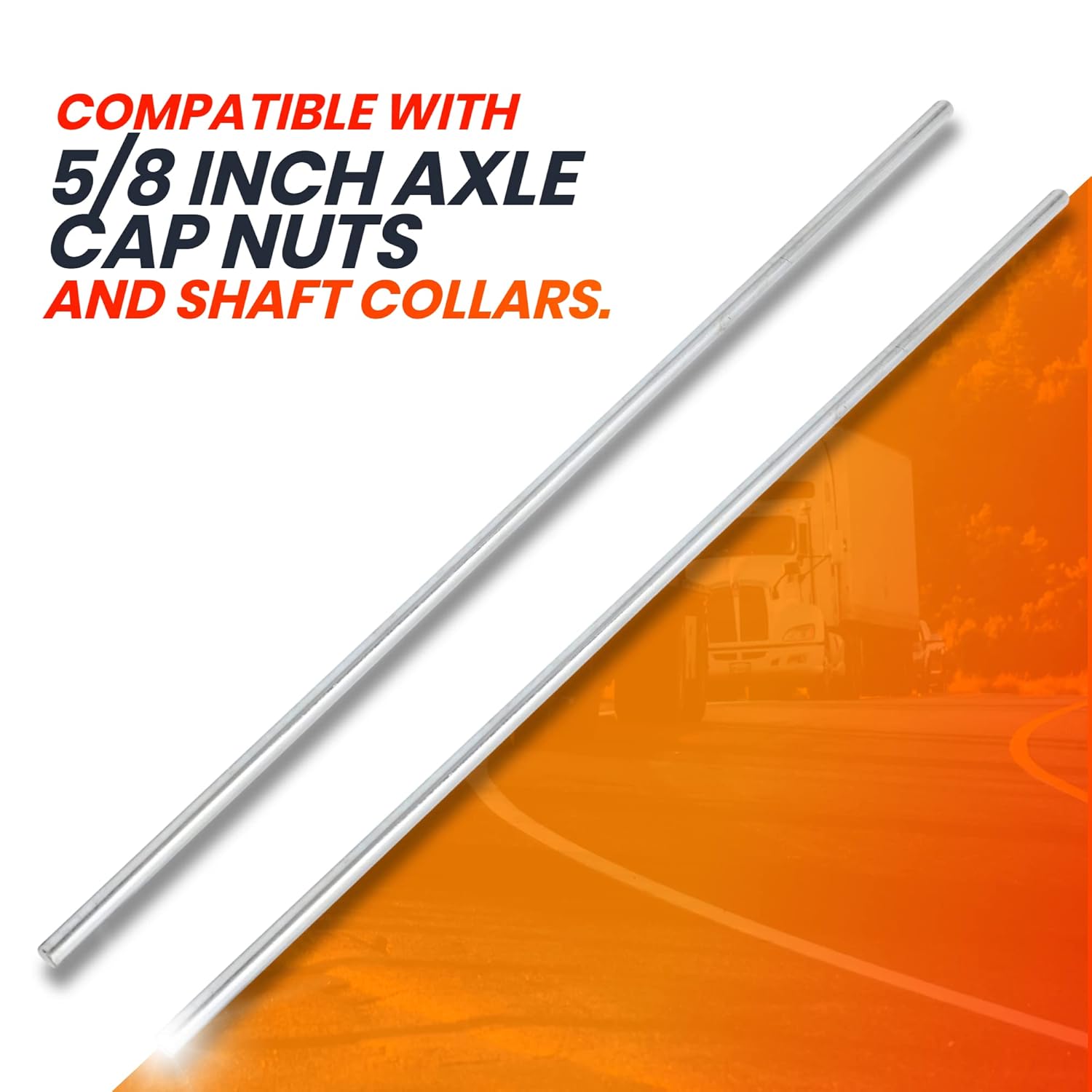 (2+4 Pack) 5/8" x 36" Zinc Plated Steel Rods and 5/8" Bore Solid Steel Shaft Collars, for Use as an Axle Shaft on Hand Trucks Dollies Wagons Wheelbarrows — image 5