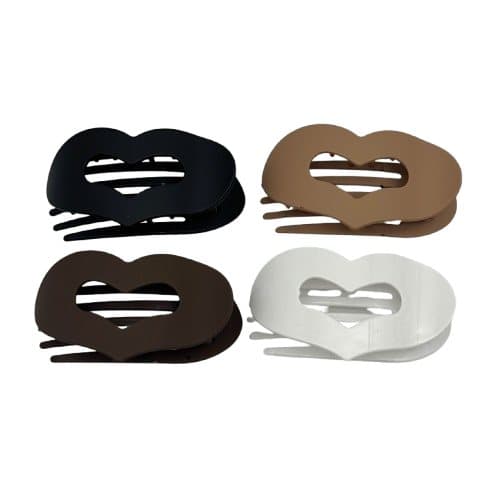 4-Pack Flat Hair Clips, Multicolored, Strong Grip Comfortable Design for Thin and Thick Hair, Oval/Square