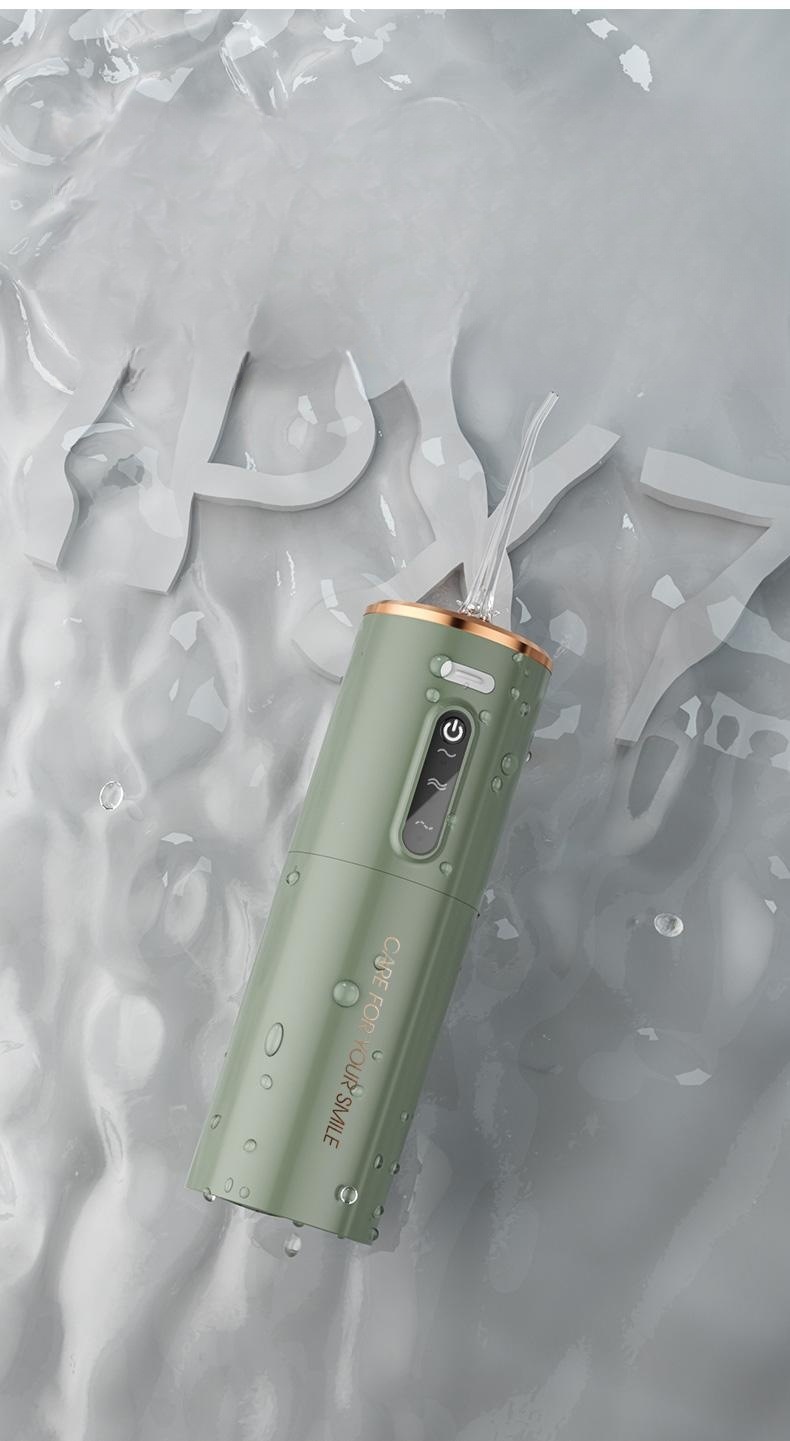 Portable Electric Water Flosser - USB-C Rechargeable, Multiple Modes, Gingival Protection(green) — image 4