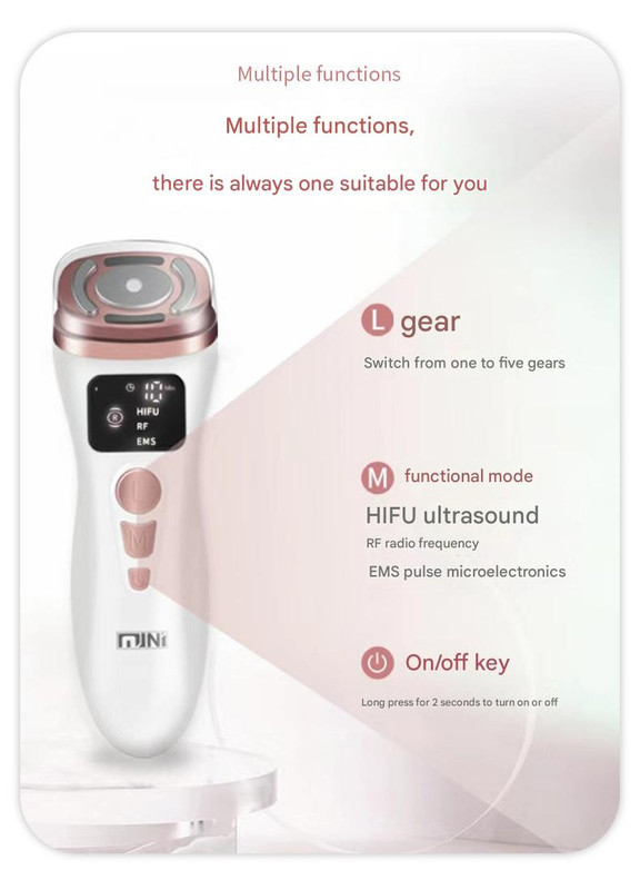3-in-1 Facial Firming & Anti-Wrinkle Device with HIFU, RF & EMS Technology(White) โ image 4