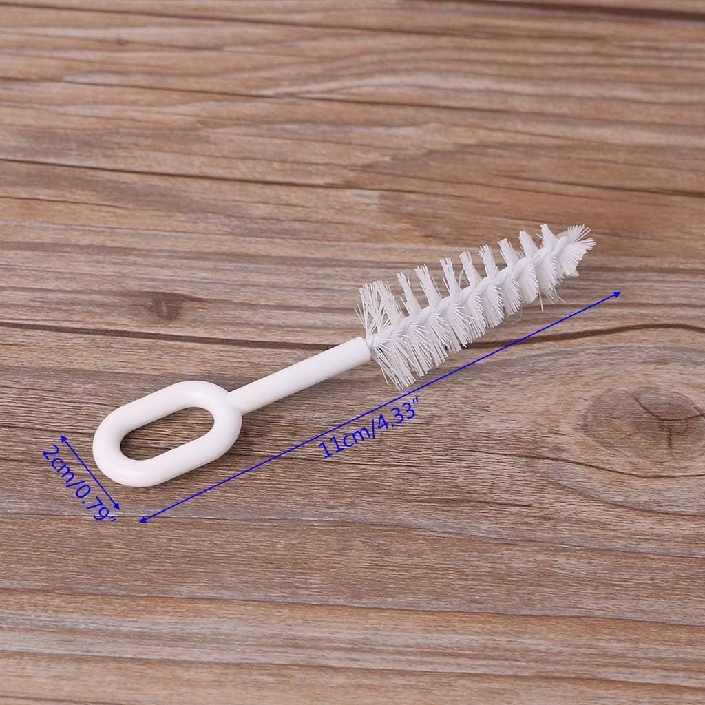 5 Pcs White Pacifier Cleaning Set,Nipple Cleaner Nipples Brush Cleaning Tools Professional Bristle High Density Pacifier Soother Accessories,Bottle-Feeding โ image 3