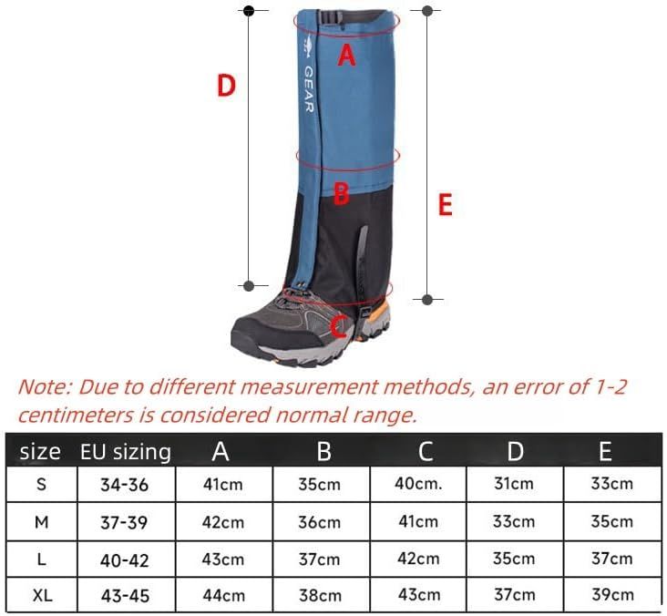 Green Breathable Nylon Waterproof Hiking Leg Gaiters and Snow Boot Gaiters (Fleece Lining) - Unisex Adjustable Sand & Mud Protection for Mountaineering & — image 3