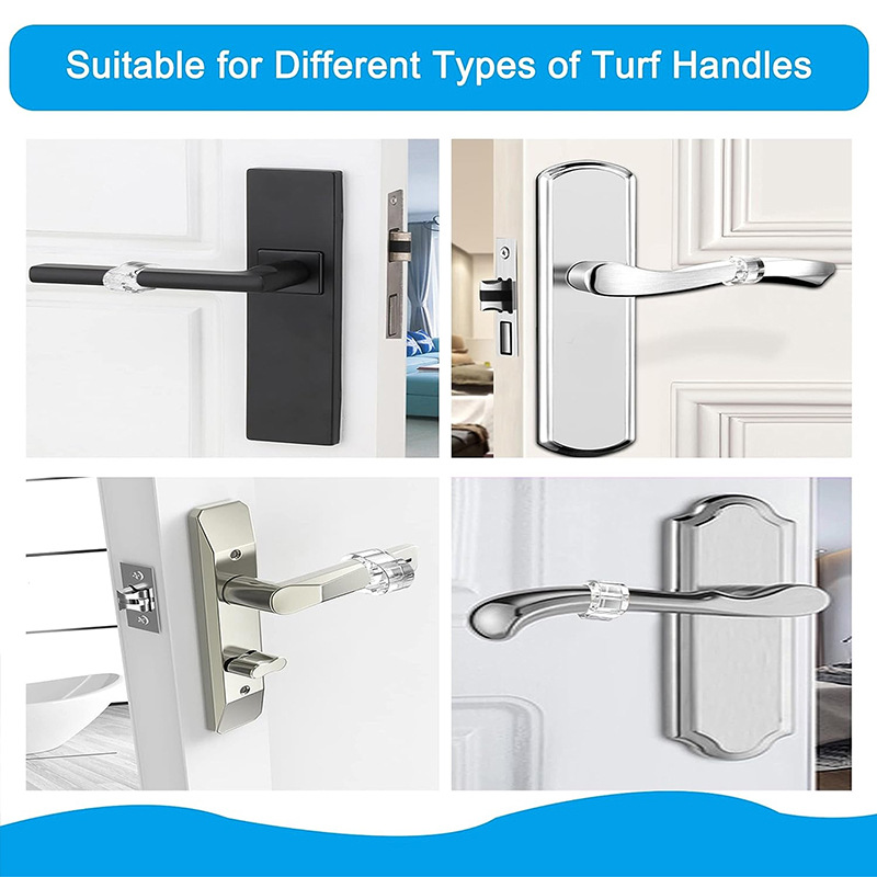6 Pack PVC Door Handle Bumpers, Wall Protection Rings and Door Stop Cushions for Lever Handles in Bedrooms and Hallways, White — image 4