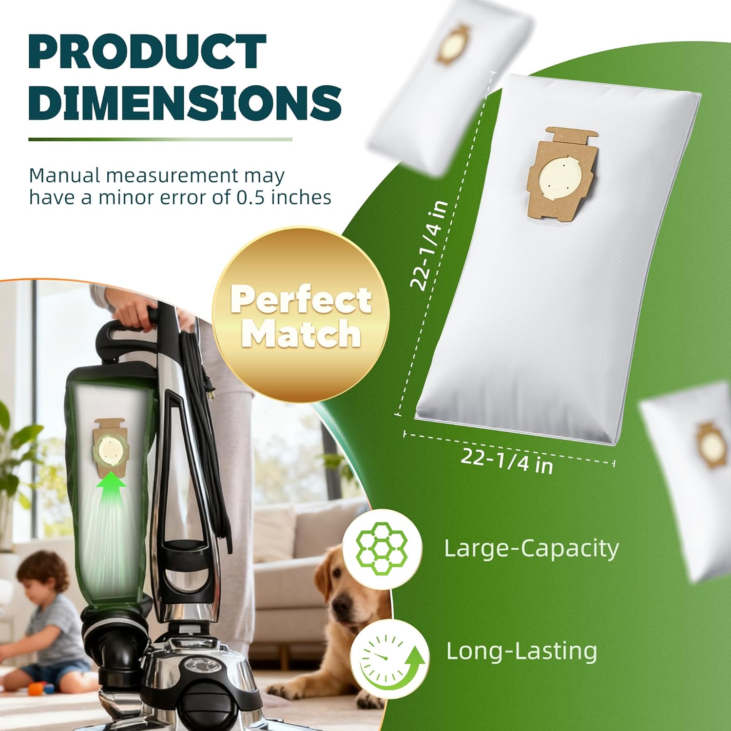 12 Pack Vacuum Bags [Model 204814] Compatible with Kirby Sentria/Avalir/Ultimate G Series | Replaces F-Style & Twist-Style 204811 205811 204808 | Replacement — image 3