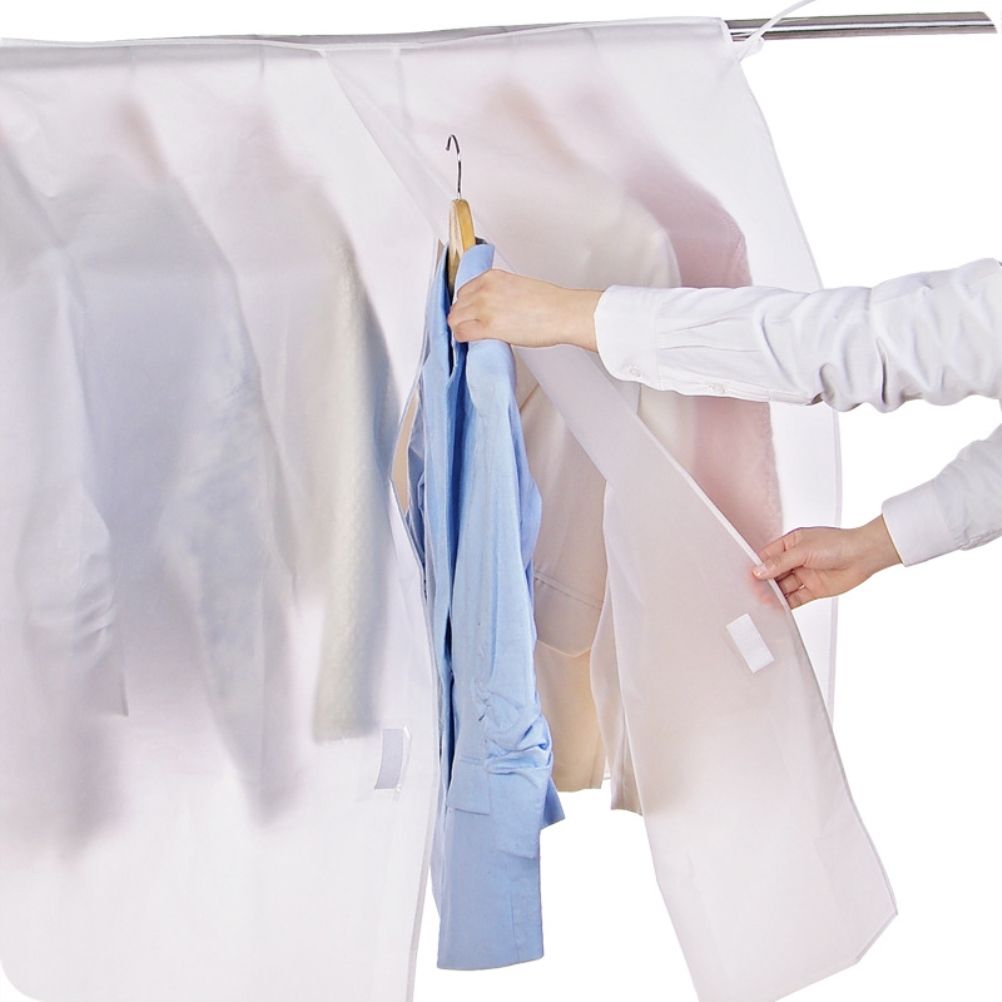 Clear Clothes Shoulder Rack Cover Suit Coat Dress Clothes Organizer Dustproof Protector for Home Bedroom — image 5