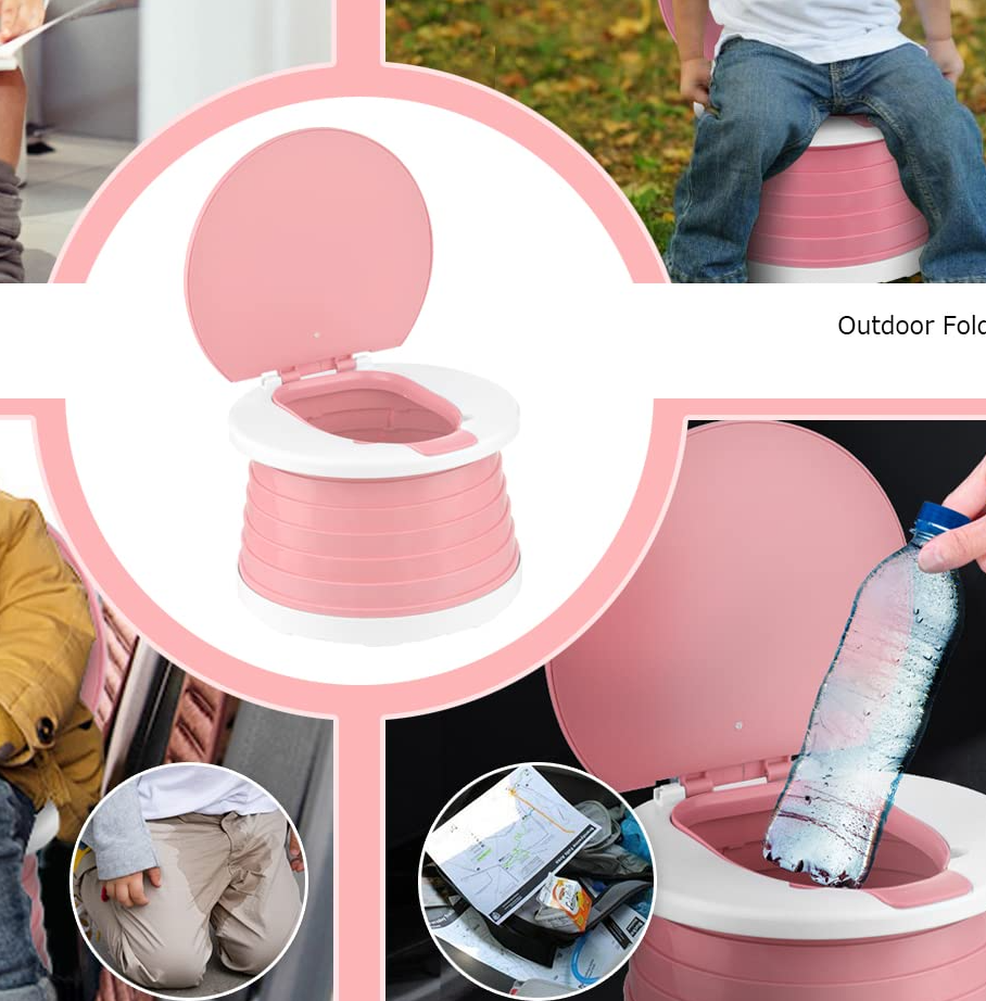 Portable Potty for Toddler Travel Foldable Potty Seat for Toddler Training Toilet for Kids Boys Girls Car Potty On The Go Potty — image 3