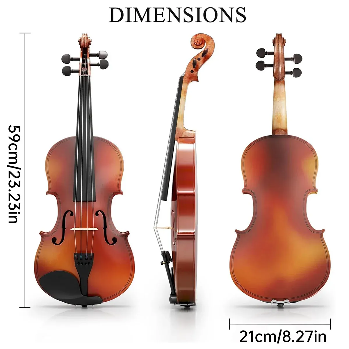 Beginner Violin 4/4 Set Durable Linden Wood for Kids Adults Learning — image 3
