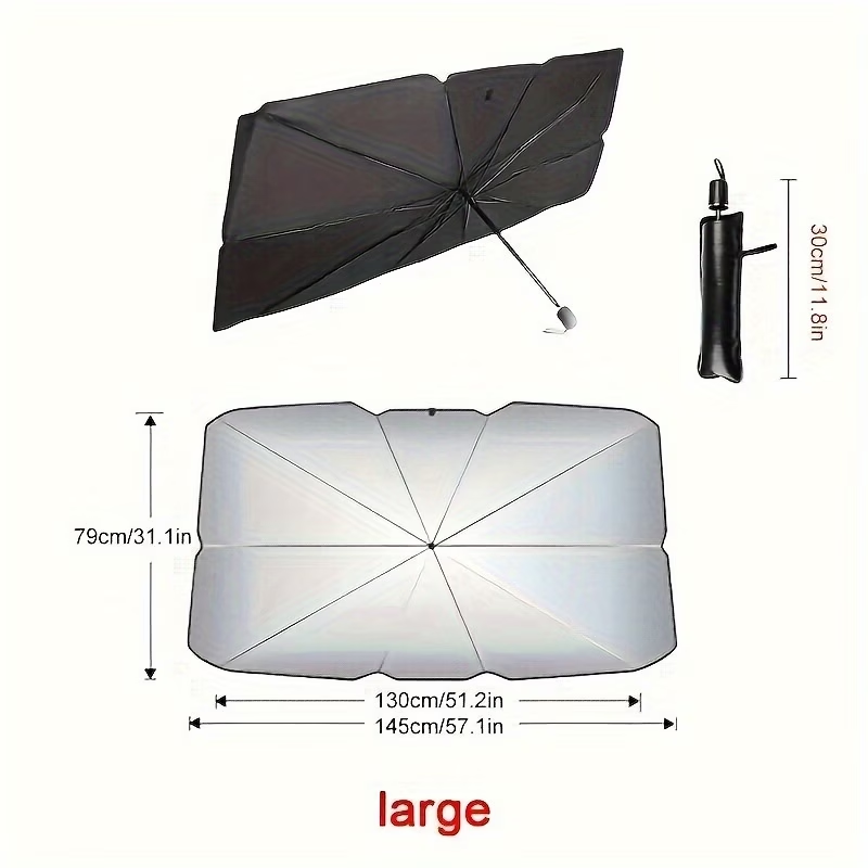 Car sunshade, windshield sun protection and heat insulation sunshade, blackout curtain equipment, car interior windshield, small car sunshade umbrella — image 2