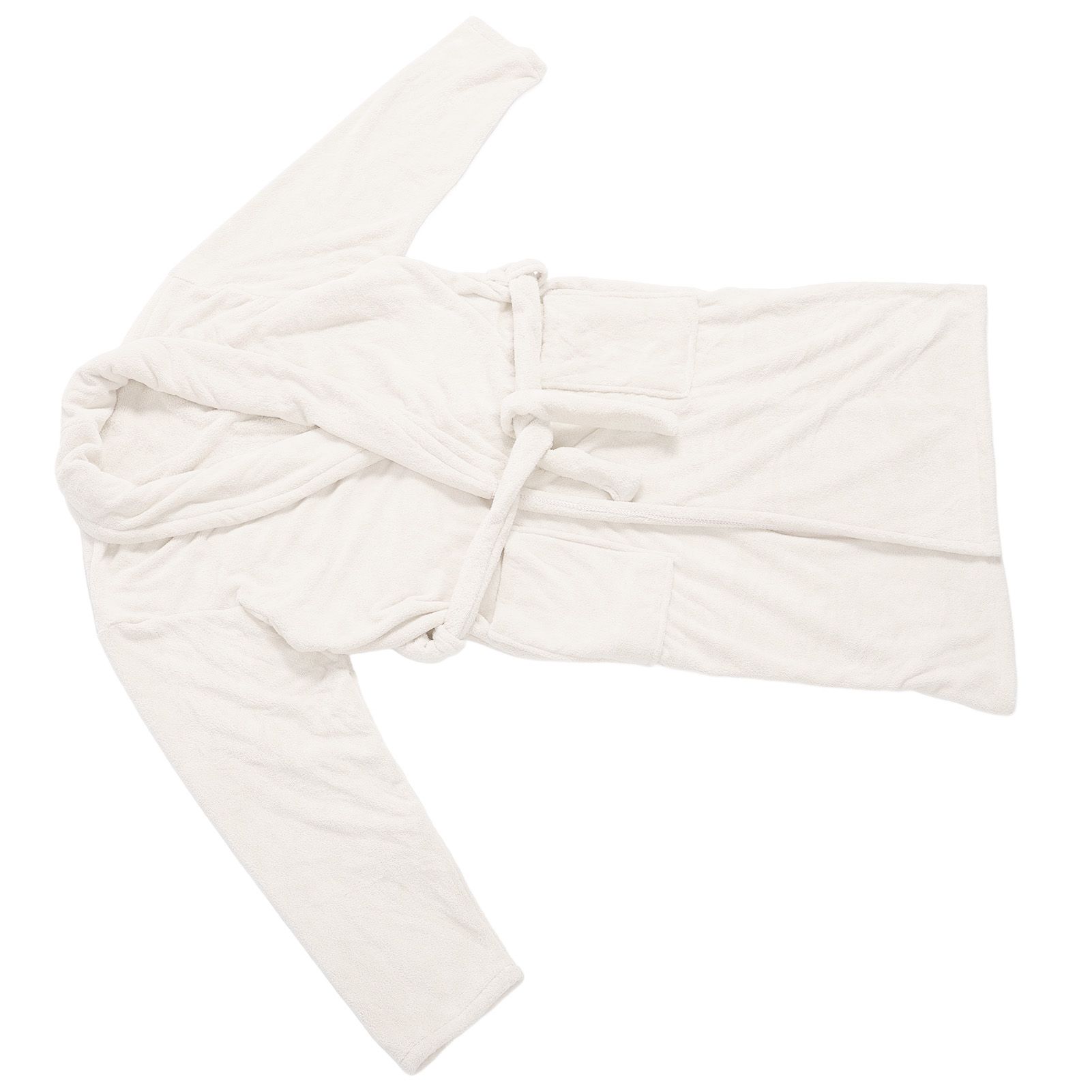 Bathrobe Coral Velvet Thicken Soft Water Absorbent Warm Belt Design Couple Bathrobe for Home Hotel Milky White — image 3