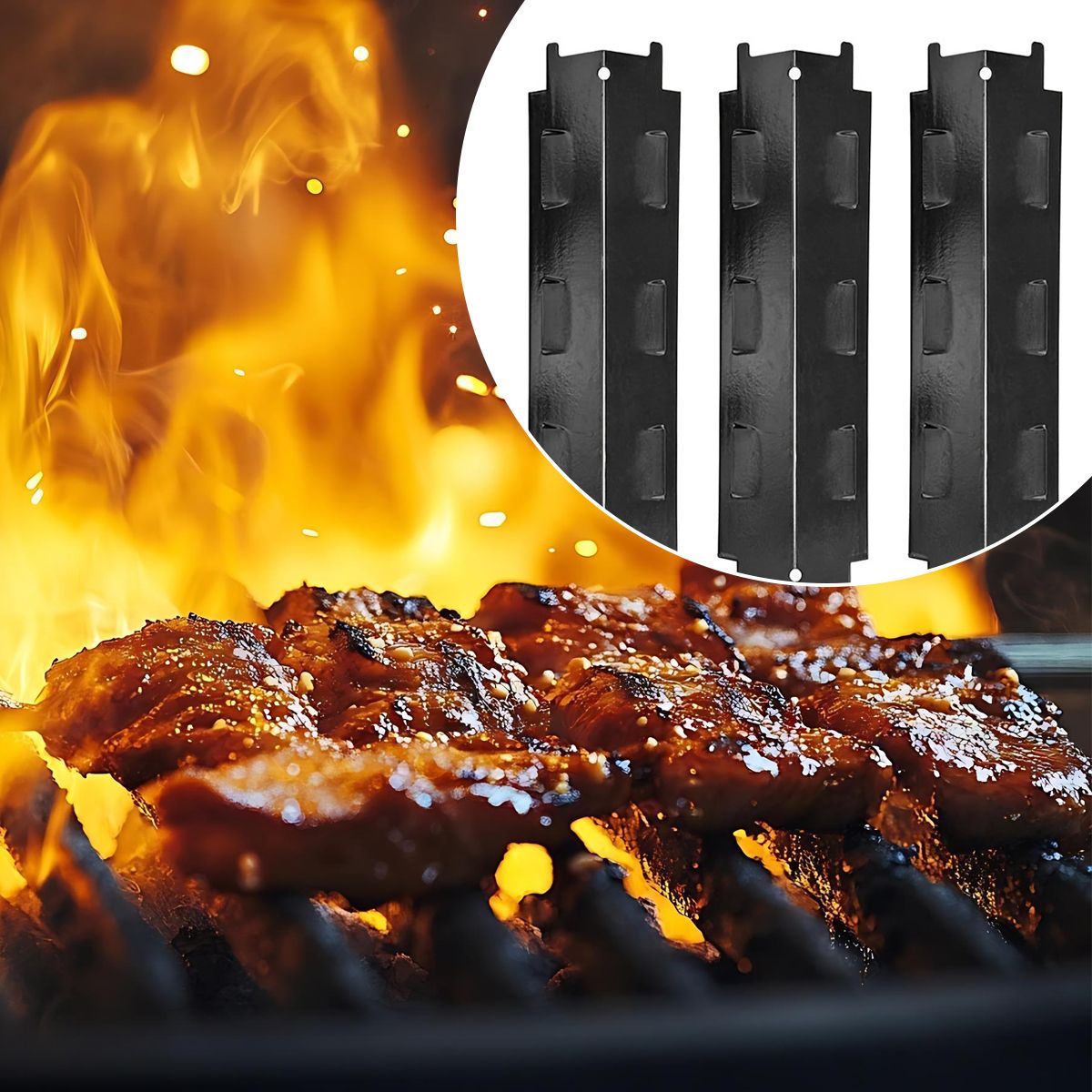 3-Pack Grill Heating Plates Black — image 5