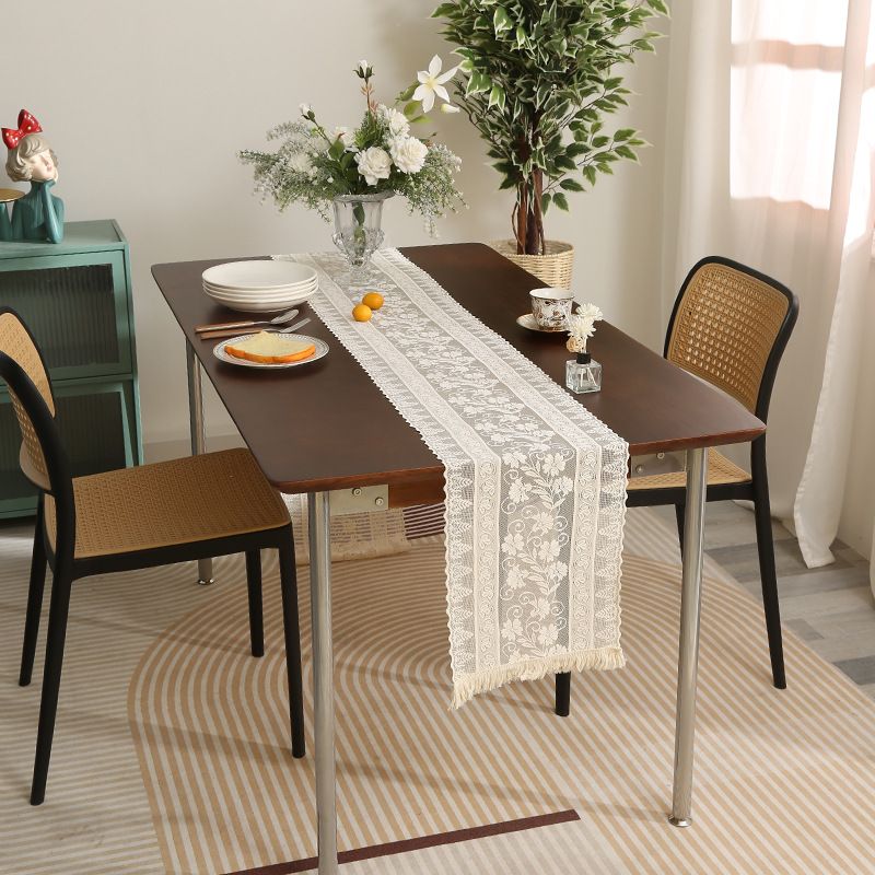 Rustic Table Runner Cotton Linen Table Decoration for Holiday Party, Farmhouse Table Runners, Wedding and Dining Decorations — image 3