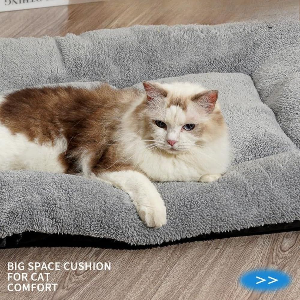 Pet Bed Mat Soft Fleece Pet Bed Dog And Cat Cushion Quilted Pet Bed - Gray - Size 40cm*55cm โ image 6