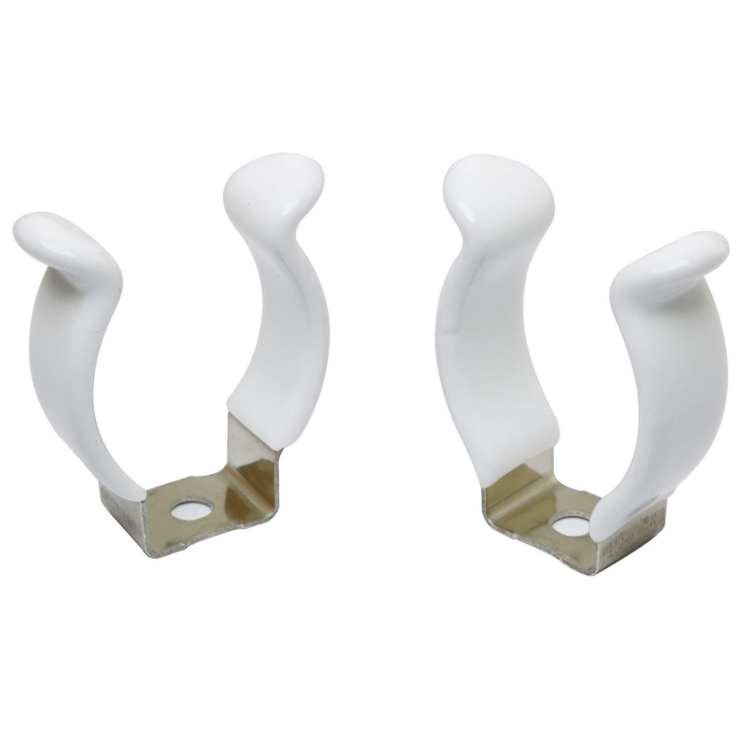 10pc -Clips Holder Bracket for Bulbs & Fluorescent Tubes Mounting Accessories, White Plastic Dipped Clamps Lamp Support Lampholder